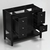 36" Freestanding Bathroom Vanity Base Only, Black Solid Wood & MDF Cabinet with 1 Door, 3 Drawers & Open Shelf, No Sink - 2 of 4