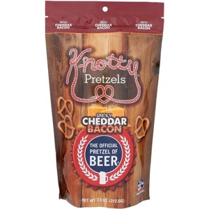 Knotty Pretzels Smoky Cheddar Bacon Pretzels - Case of 12 - 7.5 oz - 1 of 1