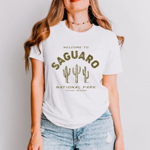 Simply Sage Market Vintage Saguaro National Park Short Sleeve Tee - XL - White - 1 of 4