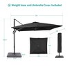 Sonkuki 10x10ft Cantilever Patio Umbrella Offset Hanging Umbrella with Base and 270gsm Fade-Resistant Fabric 360° Outdoor - 3 of 4