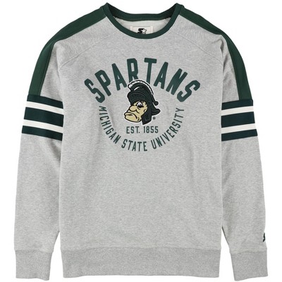STARTER Womens Michigan State Spartans Sweatshirt, Grey, Large