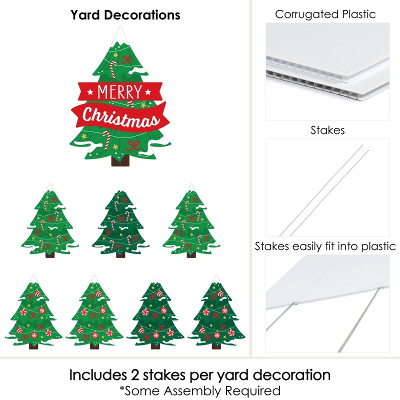 Big Dot of Happiness Snowy Christmas Trees - Yard Sign and Outdoor Lawn Decorations - Classic Holiday Party Yard Signs - Set of 8, 5 of 8