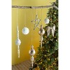 Gulches Set of 6 Exquisite 4" Cream Ruffle Ball Ornaments - Elegant Decorative Hanging Accents for Christmas Trees and Festive Celebrations - 4 of 4