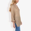 Anna-Kaci Women's Lightweight Knit Top with Notch Neck and Rolled Cuffs - 3 of 4
