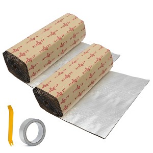 Unique Bargains Aluminum Foil Foam Car Heat Damping Pad Silver Tone 157mil 2 Pcs - 1 of 4