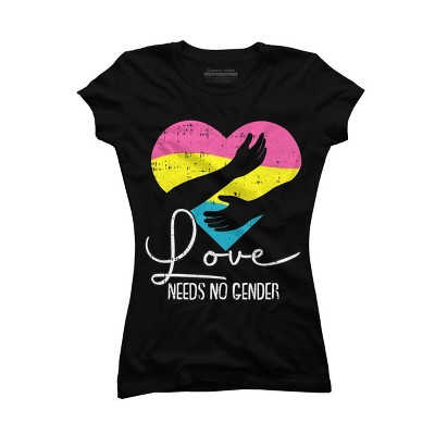 Adult Design By Humans Love Needs No Gender Pride Heart By KangThien T-Shirt