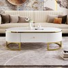 Dexmalle 47.2"Modern Oval Coffee Table with Curved Profile - 2 of 4