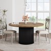 47" Round Dining Table for 4-6 – Industrial Kitchen Table with Sturdy Waveform Metal Pedestal Base - 2 of 4