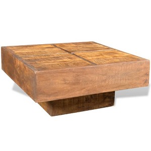 vidaXL Coffee Table Brown Square Solid Mango Wood - 1 of 4