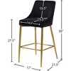 Meridian Furniture,Karina Black Velvet Stool, Set of 2 - 4 of 4