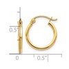 Black Bow Jewelry 1.5mm Square Tube Round Hoops in 10k Yellow Gold, 15mm (9/16 Inch) - 4 of 4