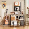 HDZNVF Vinyl Record Player Stand With Guitar Stand, Record Player Cabinet With Vinyl Storage Holds Up To 300+ Albums Brown - 3 of 4