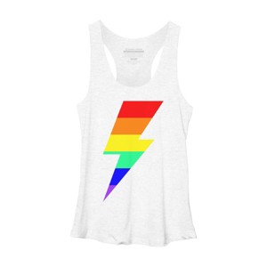Adult Design By Humans Rainbow Pride Flag Lightning Bolt By Racerback Tank Top - 1 of 2