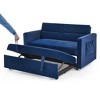 NicBex 54.5"x33"x31.5" Sleeper Sofa Couch Chenille Loveseats Sofa Bed with Pull-out Bed, 2 Arm Pocket - 2 of 4
