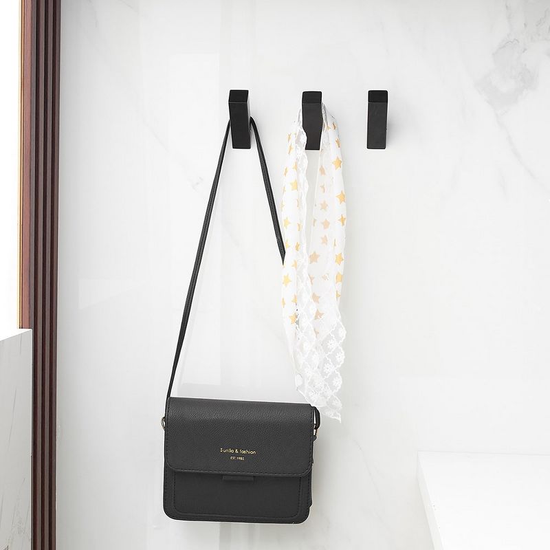 BWE Rectangle Bathroom Robe Hook and Towel Hook Knob in Stainless Steel Matte Black, 4 of 9