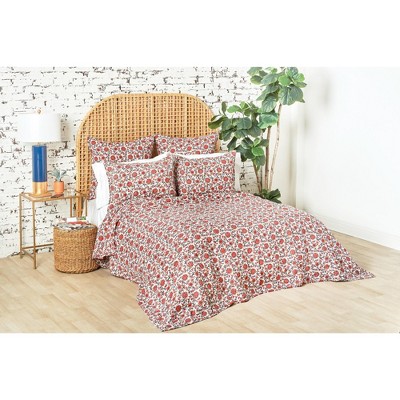 Full White Cotton Reversible Floral Quilt