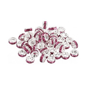 Unique Bargains Rhinestone Small Round Bulk Glass Spacer Beads for Jewelry Making 100 Pcs - 1 of 4