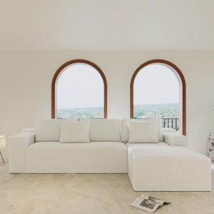 104" Modular Sectional Sofa with Chaise Lounge and Deep Seat Cushions for Living Room -3irtyhousy - 1 of 4