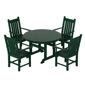 WestinTrends 5 Piece Outdoor Patio Dining Set Outdoor Round Table and Armchair Set - 1 of 2