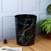 LunaLulinlk 5 Gallon Trash Can, Plastic Office Trash Can, Black Marble - 2 of 4
