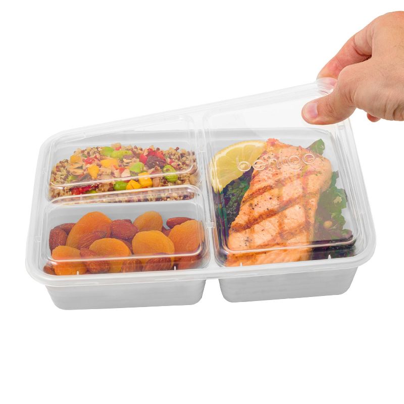 Bentgo Meal Prep 3-Compartment Container Set, Reusable, Durable, Microwaveable - 4 Cup/10pk, 6 of 10