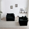 Modular Chenille Upholstered Accent Chair Set of 2,Living Room Comfy Side Chairs with Toss Pillow–The Pop Home - 3 of 4