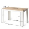 FurnitureR Dining Table Rectangular for 2–4 People, Kitchen & Dining Room Table with Wood Frame, for Small Spaces, Apartment, Home Office, Oak - 2 of 4