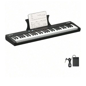 Coucheta 61 Key Piano Keyboard - Portable, Full-Size Half-Weight Keys, Built-In Speakers, Pedals, for Beginners, Pros - 1 of 4