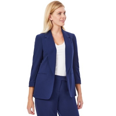 Jones New York Notch Collar Rolled Cuff Blazer