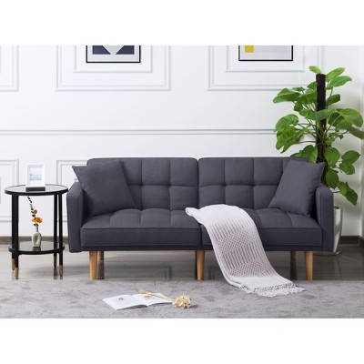 AndMakers 71.5 in. Dark Gray Polyester Twin Size Sofa Bed