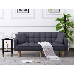 AndMakers 71.5 in. Dark Gray Polyester Twin Size Sofa Bed - 1 of 4