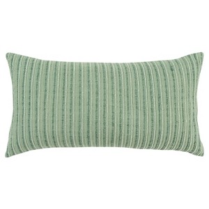 14"x26" Oversized Solid Striped Poly Filled Lumbar Throw Pillow - Rizzy Home - 1 of 4
