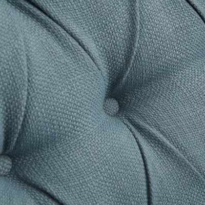 Transitional Blue Tufted Recliner with Bronze Nailhead Trim