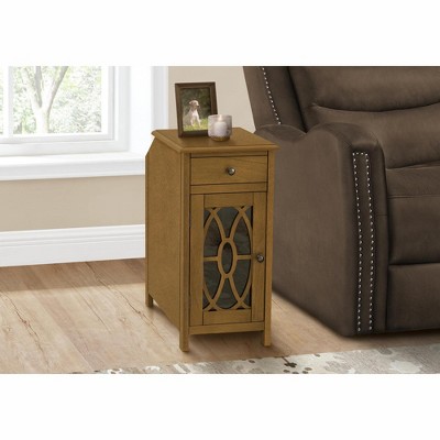 Monarch Specialties Accent Table 2 Tier End Side Table Square Nightstand Bedroom Lamp Brown Veneer Traditional
