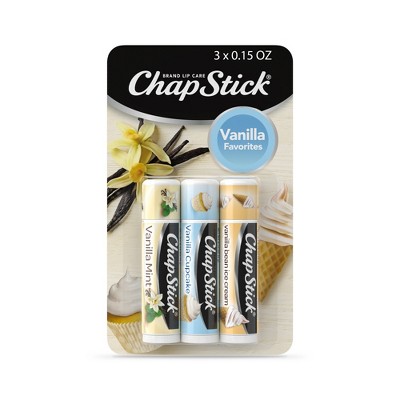 Chapstick Vanilla Favorites Lip Balm - Vanilla Mint, Vanilla Cupcake and Vanilla Bean Ice Cream Flavored - 0.15oz/3ct