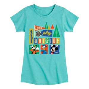 Girls' - Disney - Lets Play Outside Fitted Short Sleeve Graphic T-Shirt - 1 of 4