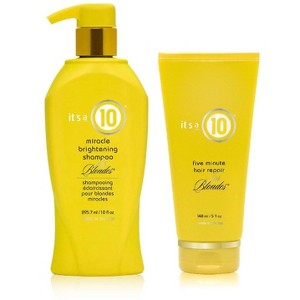 It's a 10 Ten Miracle BRIGHTENING SHAMPOO (10 oz) & 5 Five Minute Hair Repair (5 oz) FOR BLONDES | 2 piece DUO SET KIT - 1 of 1