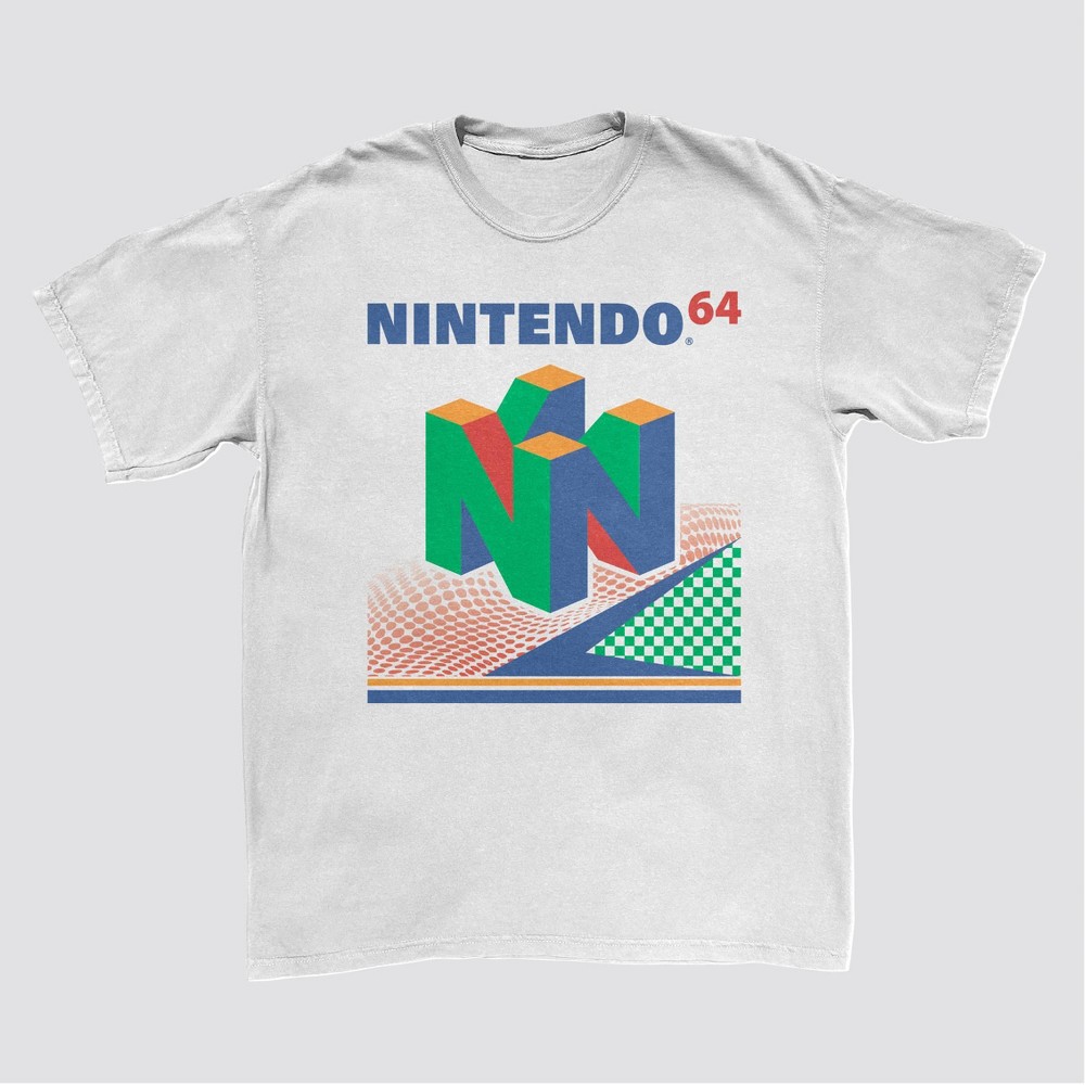 Mens Nintendo hort leeve Graphic T-hirt - White