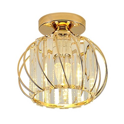 DORESshop Modern Flush Mount Ceiling Light, 1-Light Fixture, E26 Base, Gold Finish, Bulb Not Included