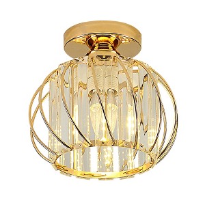 DORESshop Modern Flush Mount Ceiling Light, 1-Light Fixture, E26 Base, Gold Finish, Bulb Not Included - 1 of 4