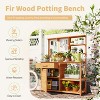 Garden Potting Bench Table Outdoor Patio Workstation with Drawer, Shelves, Cabinet, Pegboard with Hooks, Fir Wood Frame,Natural/White/Brown-ModernLuxe - 2 of 4
