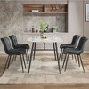 Chair, Office Chair, 2 Set leather Upholstered Dining Chair, with Backrest and Metal Legs, Dining Room, Bedroom, Office, Meeting Room - 4 of 4