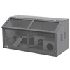 PawHut Wooden Hamster Cage, Hamster Habitat for Gerbils Mice with Suspension Bridge, Ladders, Openable Top Hut, 33.5" x 18" x 17", Charcoal Gray - 4 of 4