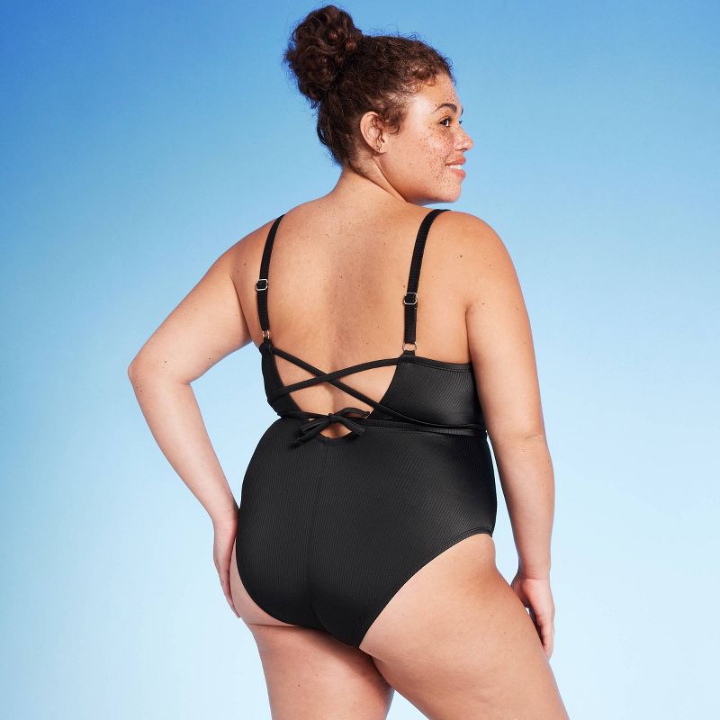 Women's Wrap Cut Out Cheeky One Piece Swimsuit - Wild Fable™ Black, 2 of 3