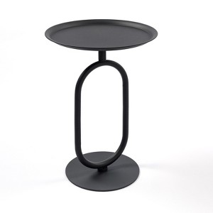 APRILSOUL 24''H Lantern-Shaped Metal End Table, Small Round Accent Pedestal, Modern for Drinks ¨C Living Room Corners,Small Spaces - 1 of 4