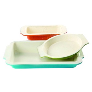 Gibson ColorSplash Imbue 3 Piece Carbon Steel Nonstick Bakeware Set in Assorted Colors - 1 of 4