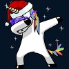 Men's Design By Humans Dabbing Unicorn Shirt Hip Hop Dab Santa Hat Christmas Shirt V By vomaria Tank Top - 2 of 3