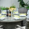 Moda Furnishings 6 - Person All-Weather Wicker Patio Outdoor Dining Set with Round Table, Cushions Included - 3 of 4