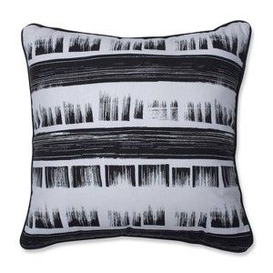 Brushed Ink Square Throw Pillow Black - Pillow Perfect, White Black