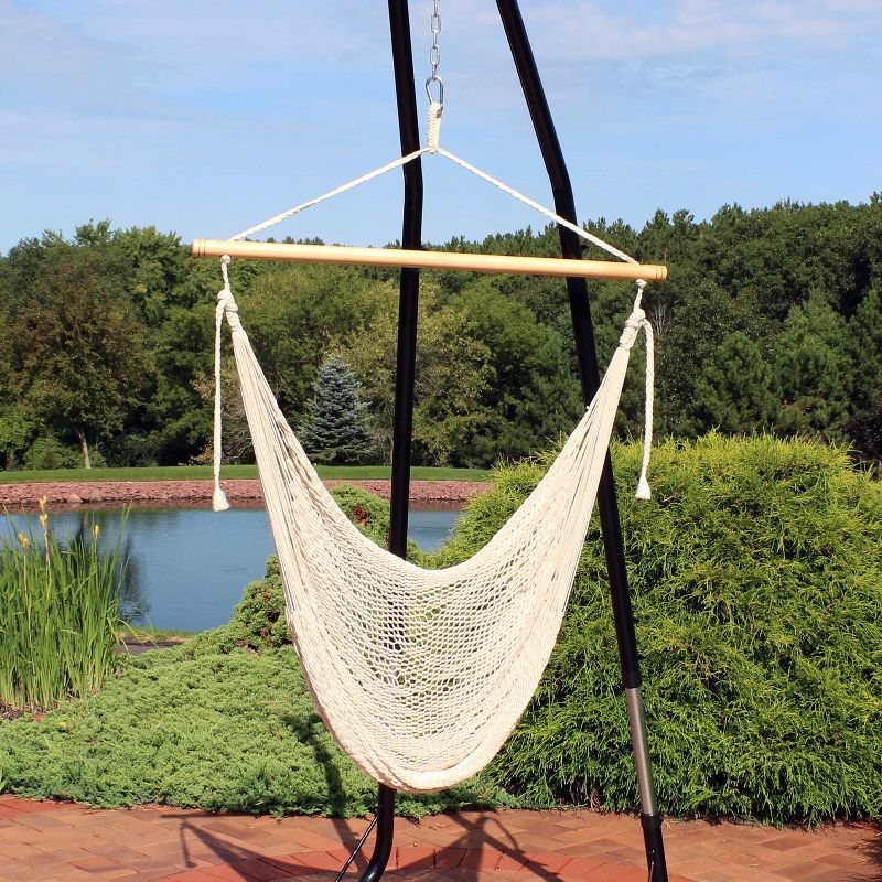 Sunnydaze Lightweight Cotton/Nylon Rope Outdoor Mayan Hammock Chair, 2 of 8